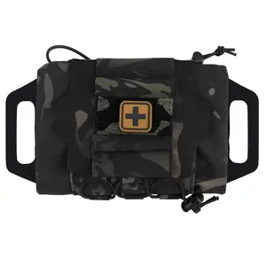 EDC Tactical Pouch Rapid Deploy First Aid Kit | Tactical IFAK Pouch Two-Piece Med Roll Carrier | Outdoor Sport Hunting Bag Military Style