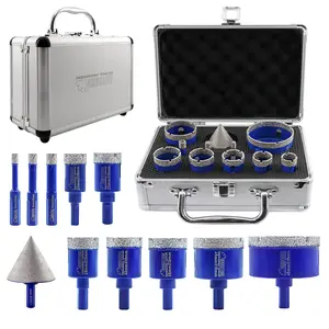 SHDIATOOL 10-Piece Diamond Drill Core Bits Set for Porcelain,Triangle Shank Hole Saw Cutter for Tile Marble Ceramic Granite