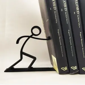 1pc Creative Simple Stick Figure Bookend, Unique Minimalist Desk Decor, Artistic Book Stopper for Home & Office