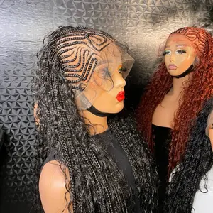zuma road way boho braids in full lace 30 inches. fiber synthetic boho braids made with (human hair baby hair) Medium: Cap size :21.5 – 22.5”