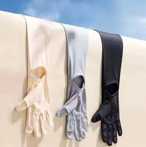 2 Pair Summer Ice Silk Sunscreen Gloves for Women's UV Protection Summer Breathable Thin Style Driving Ice Sleeves