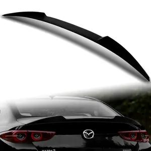 ABS Rear Trunk Lid Duckbill Spoiler Wing V-Style For 2019 - 2023 Mazda 3 Sedan Only ( Do Not Fit For Hatchback Models )