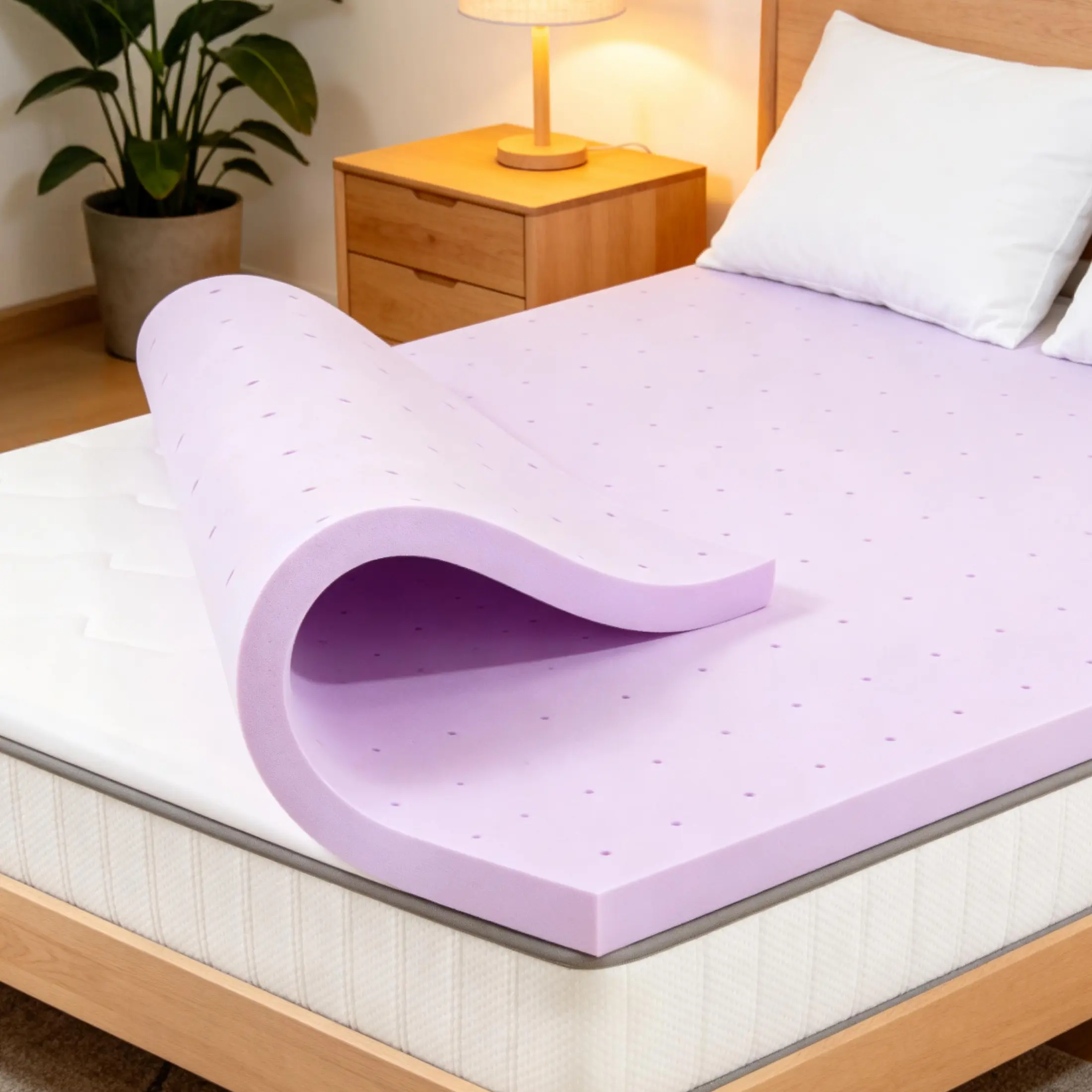 Cool Gel Memory Foam Mattress Topper, Comfort Body Support & Pressure Relief, CertiPUR-US Certified