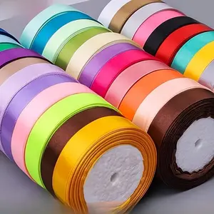 Solid Color Satin Ribbon, 1 Count 25 Yards Colorful Ribbon, DIY Decorative Ribbon Party Favor for Wedding Birthday Party Festival Party Supplies