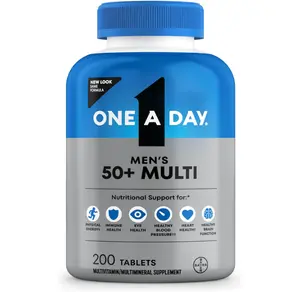 One A Day Men’s 50+ Healthy Advantage Multivitamin, Multivitamin for Men with Vitamins A, C, E, B6, B12, Calcium and Vitamin D, Tablet, 200 Count (Pack of 1)