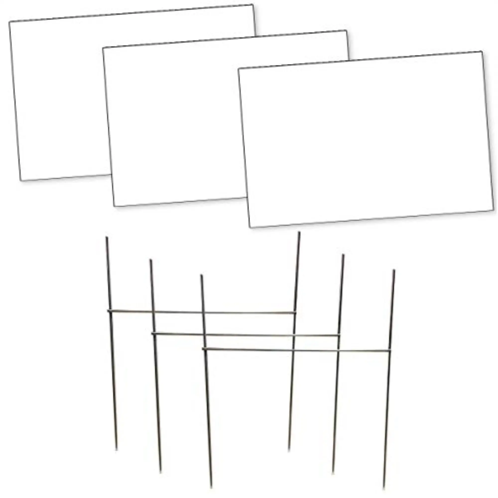 23 x 15 in. Coroplast Blank Yard Signs, White - Pack of 3