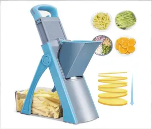 Upgrade Safe Mandoline Slicer Plus, Vegetable Chopper, Potato Slicer, Food Slicer Onion Chopper, Fry Cutter, Veggie Salad Dicer Kitchen Chopping Artifact Gifts (Blue)
