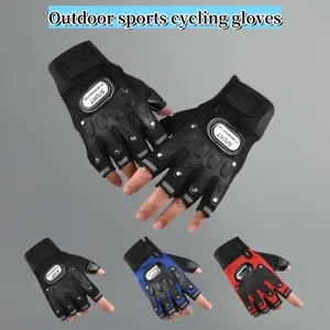 Non-Slip Half-Finger Sports Gloves for Outdoor Activities - Durable, Wear-Resistant Cycling & Training Gloves in Black/Blue/Red