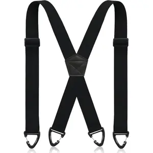 X Back Hidden Suspender 1.5 Inches Under Clothing Heavy Duty Work Suspenders for M