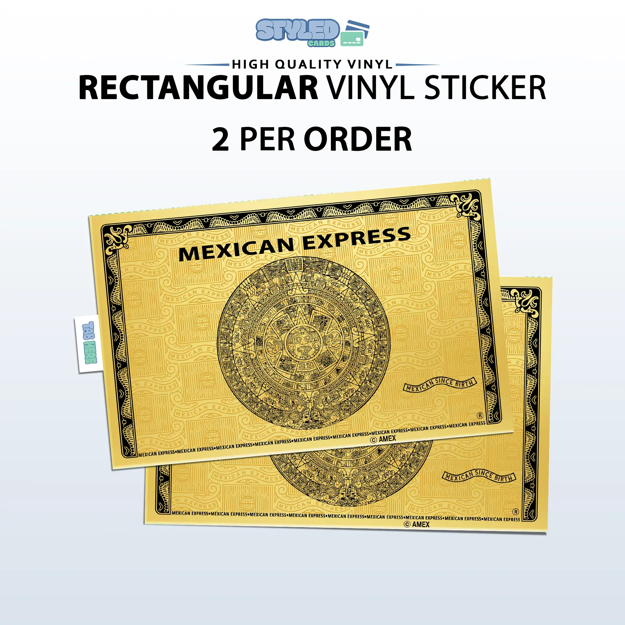 Set of Mexican Express rectangle vinyl stickers