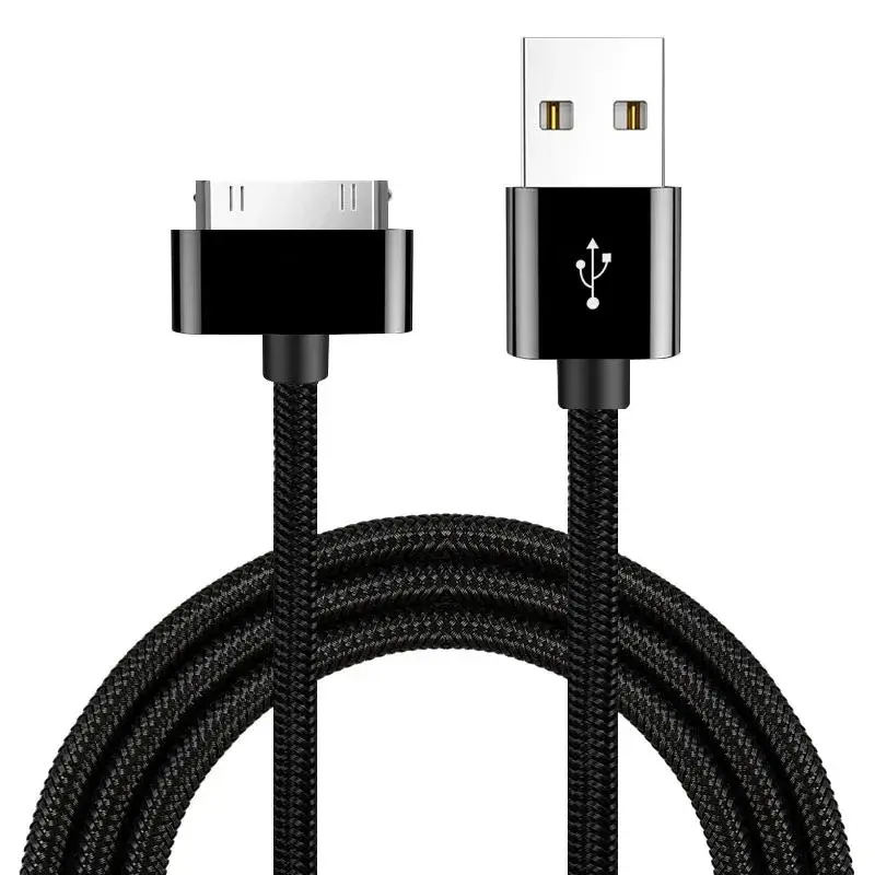 Fast Charging Cable Fast Charger Cord for iPhone 4 4s iPad 2 3 iPod Smartphone Cellphone 30 Pin iOS Connector Nylon Braided Wire Metal Plug Data Transfer Sync USB Charger adapter