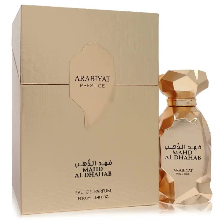 Arabiyat Prestige Mahd Al Dhahab Unisex Eau De Parfum - 3.4 fl oz Aromatic Signature Fragrance with Spicy Woody Cognac Vanilla, Vanilla Scents, Sandalwood & Amber Notes, Aromatic Fragrance, Signature Scent, Luxurious Aroma, Fragrance That Starts With A