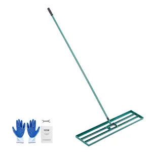 VEVOR Lawn Leveling Rake,  48"x10" Level Lawn Tool, Heavy-duty Lawn Leveler with 78" Steel Extended Handle, Yard Leveling Rake Suit for Garden, Golf Lawn, Farm