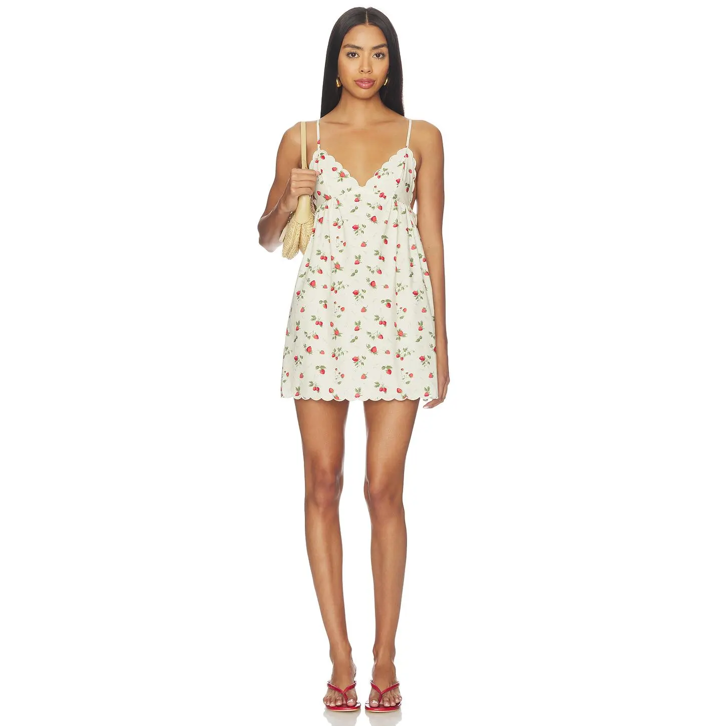 Tularosa Marlena Mini Dress in Cream & Strawberry