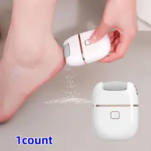 Rechargeable Electric Foot Callus Remover, Foot Exfoliator, Three Replaceable Grinding Heads, Thick Grinding Head for Rough Polishing, USB Charging, Portable, Compact, for Cracked and Dry Skin, Cordless Pedicure Machine