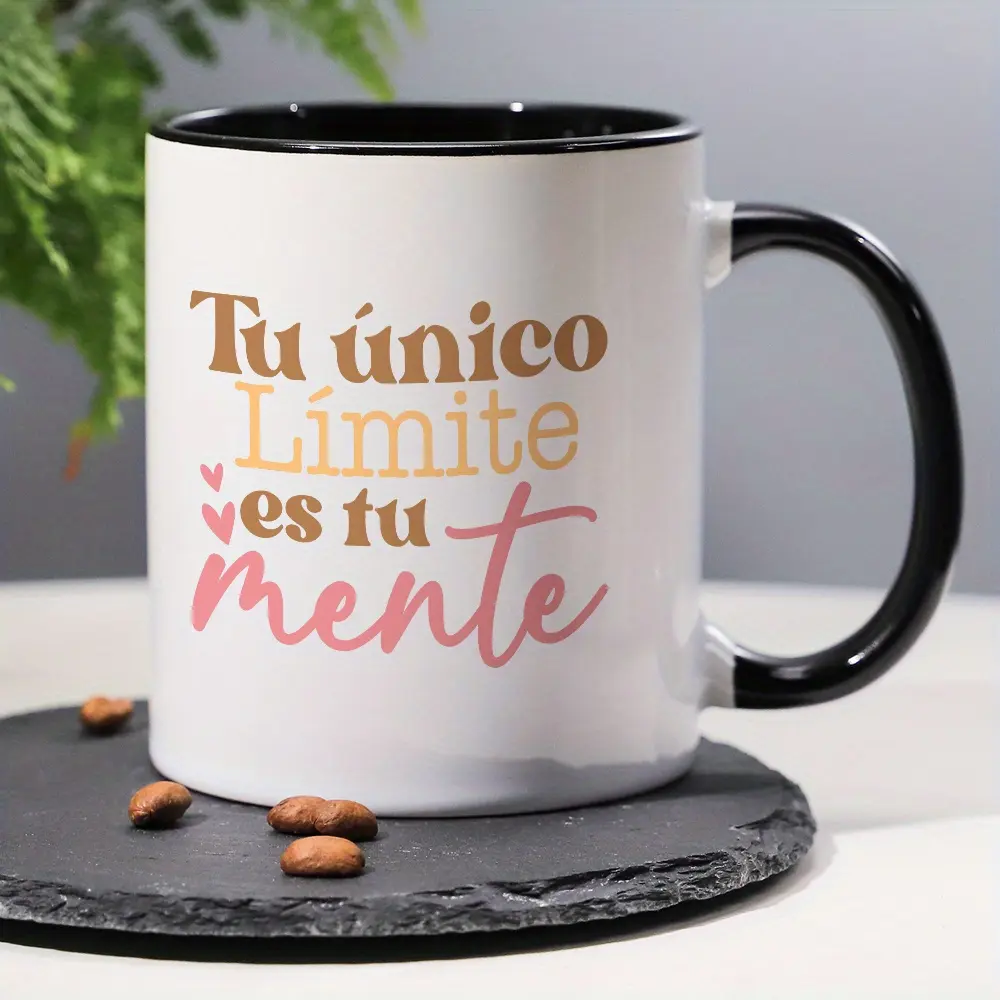 1-Piece 3A Grade Funny Spanish Quotes Print Thermal Ceramic Mug, 11oz Decorative Drink Cup, Ideal Birthday Gift for Friends for Office Use