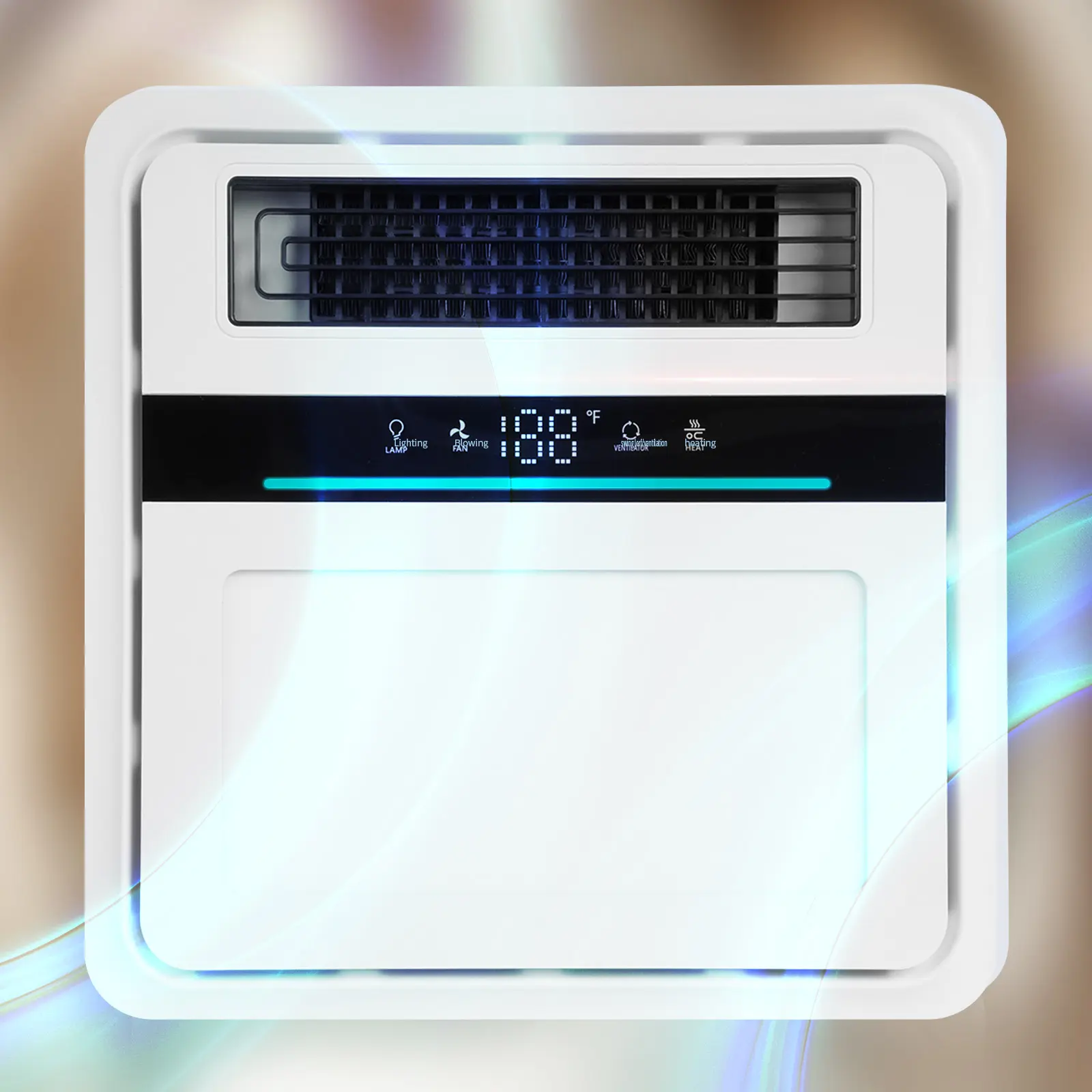 Ceiling Exhaust Fan - 4-in-1 Silent Energy Efficient Bathroom Ceiling Unit with 1900W Heater, Light, Remote Control, Quiet Powerful Ventilator for Ventilation (Multi, 1700W) (1500 to 1999 W)