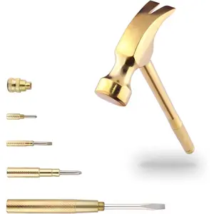 Multifunction Hammer 6 in 1 with Slotted/Flat  Phillips  Claw Hammer Manual, Portable Metal Mini Tool Hammer ()