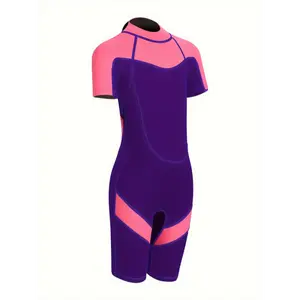 FLEXel Youngsters' 2mm Neoprene Shorty Wetsuit - Pink & Blue, Waterproof & Abrasion-Resistant, Ideal for Surfing, Swimming & Water Sports, with Fitted Design for Girls & Teens