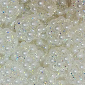 White bead (Sugar + Pearl) diy, 4pcs White bead (Sugar + Pearl) diy, 4pcs