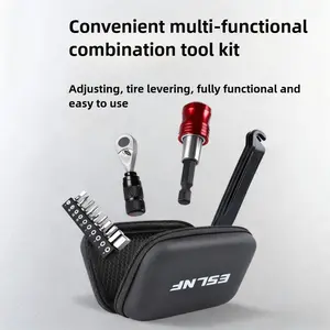 Bicycle Repair Tool Set with Carry Case, Multi-Functional Bike Maintenance Kit, Shockproof Tools, Ergonomic Handles, Fits Road Mountain Bmx Folding Bikes