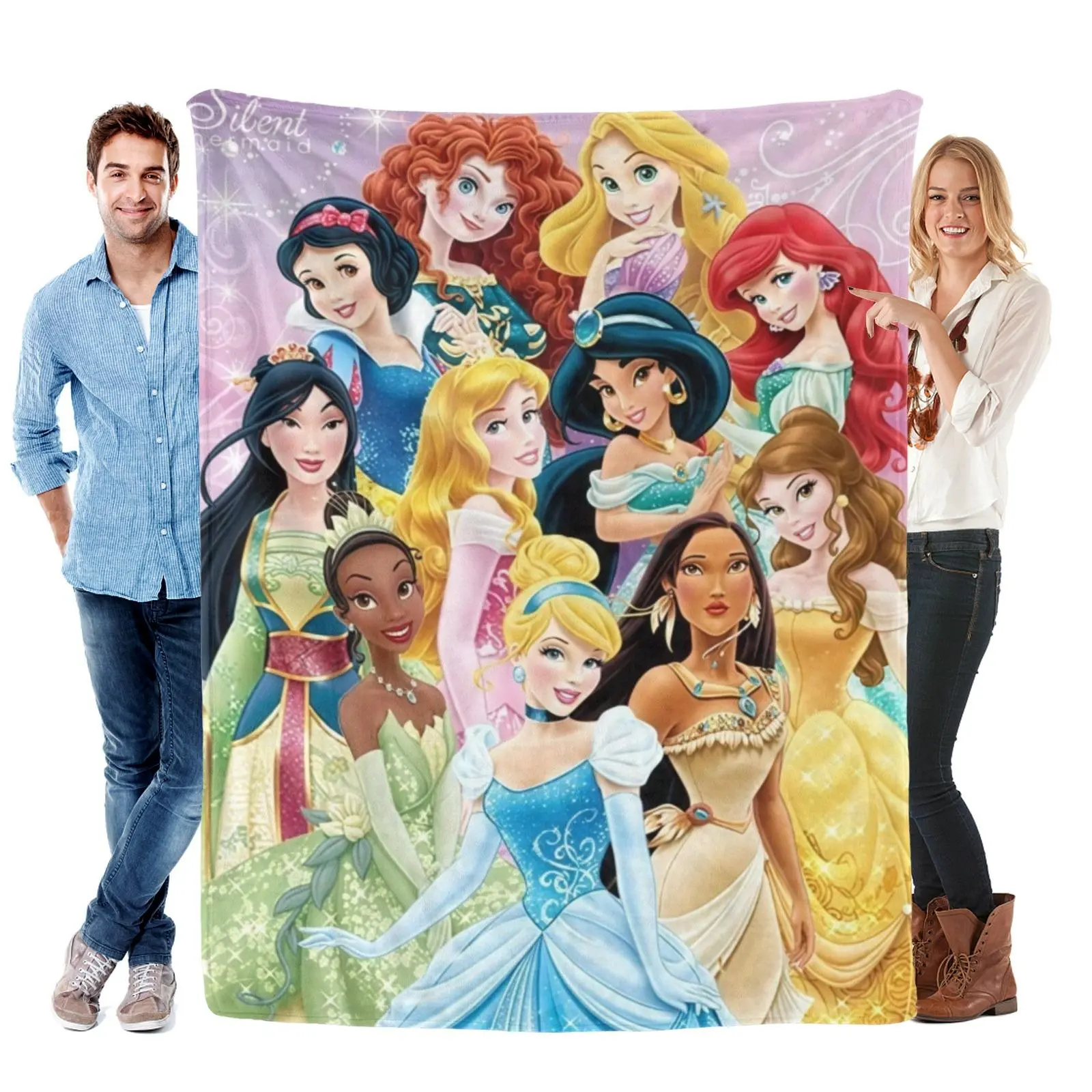 Disney All Princess Group Blanket, Soft Fleece Throw Blanket, Warm Bedroom Flannel, Gifts For Little Kids Loving princess blanket
