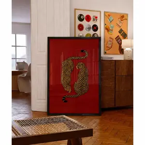 Leopard Wall Art – Vintage Cheetah Poster | Retro Y2K Aesthetic, Maximalist Animal Print Decor, Bold Dopamine-Inspired Leopard Art