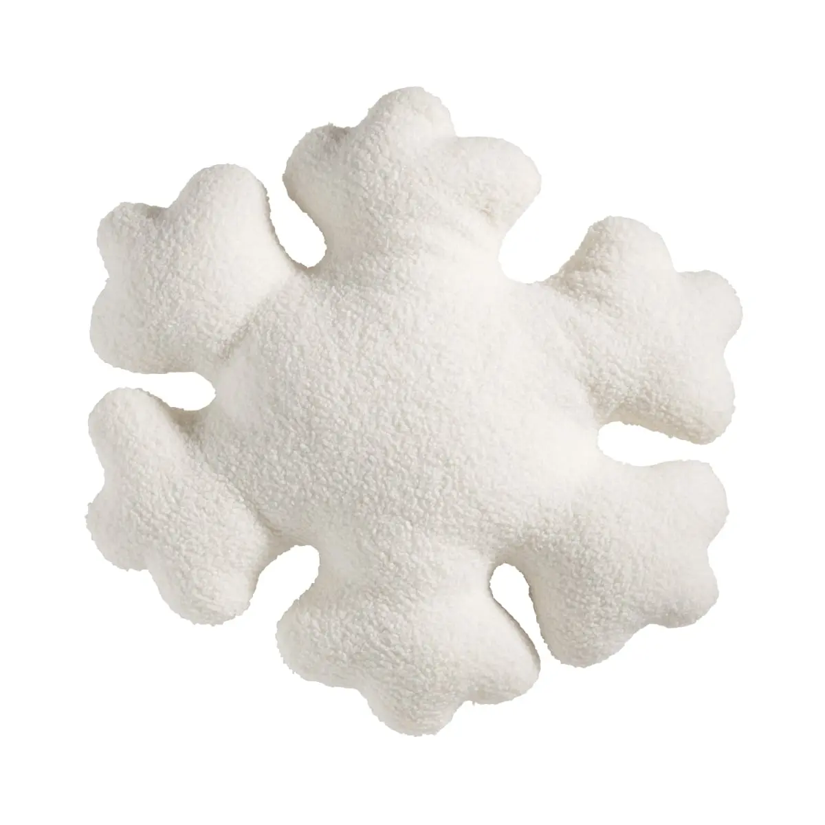 White Circular Shape Standard Pillow, 18x18 in. Frosted Elegance Snowflake Poly-Filled Throw Pillow, Circular Shape Standard Pillows