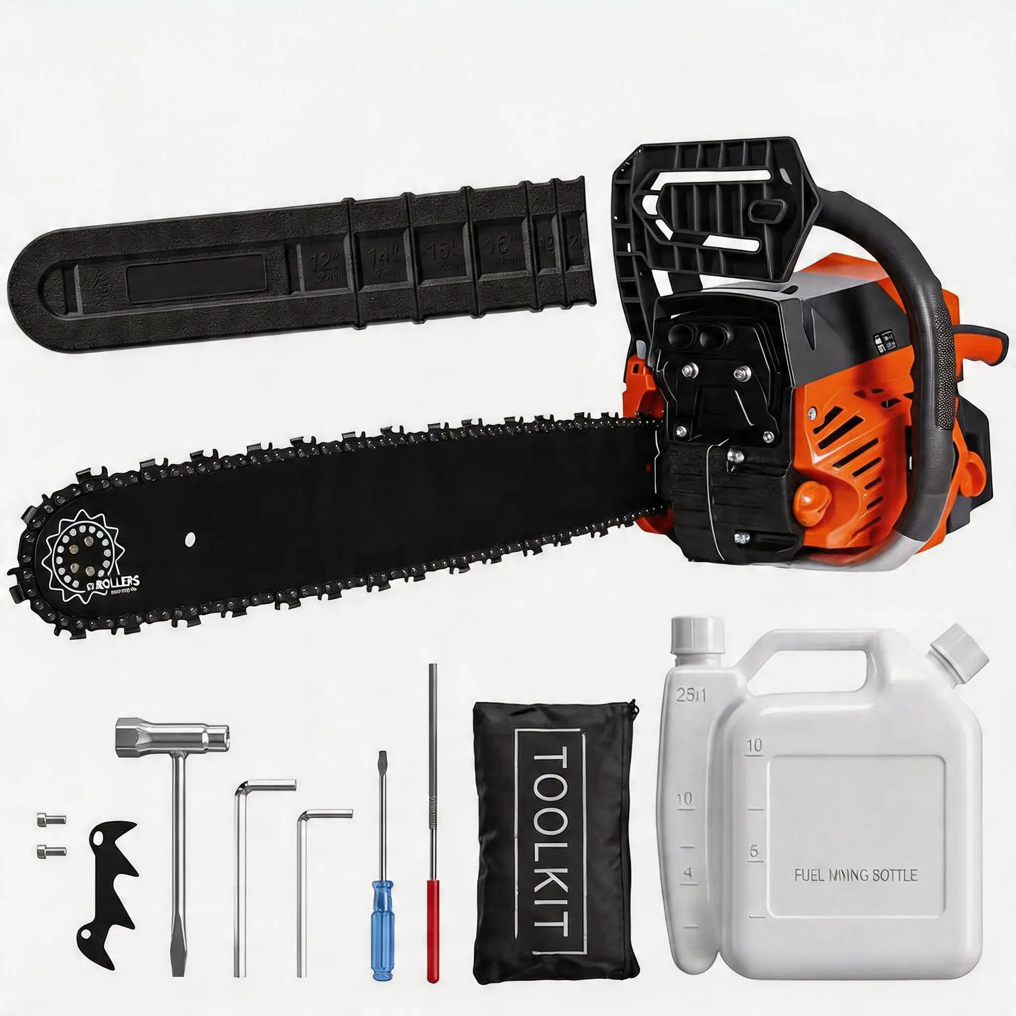 Gaomon 52cc 2-Stroke Chain Saw Tool Kit - 18in Pole, Non-Slip Handle, Anti-Vibration System, Safety Design, Chain Guard, 550ml Fuel Tank, Quickstart, Heavy-Duty Wood Cutting, Tree Felling, Versatile for Farms