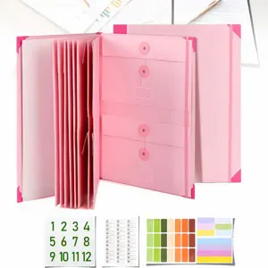 Important Document Organizer - Lightweight Accordion Fold File Folder with Labeled Pockets, A4 Size Fit, Expanding Design for Passports, Birth Certificates & Important Papers, Home & Office Filing Storage System,Summervibes