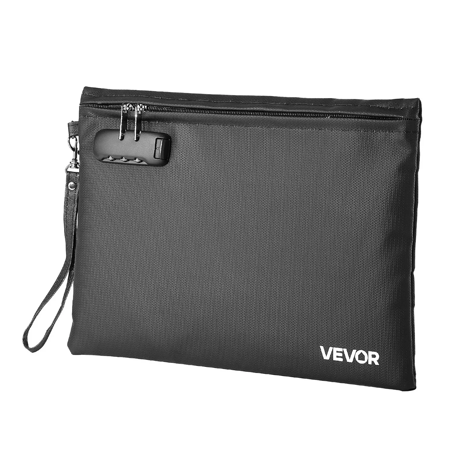 VEVOR Fireproof Document Bag, 1832℉ Heat Insulated Fireproof & Waterproof Bag with Lock, Portable File Storage Security Organizer Home Office Travel Use, for Passports, Important Documents & Files