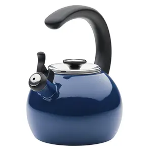 2-Quart Whistling Teakettle with Flip-Up Spout Drinkware Steel