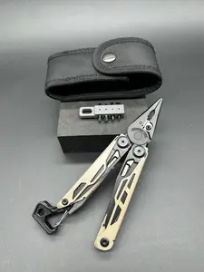 23-in-1 Multitool  BROWN/TAN - 5Cr15 & 3Cr13 Stainless Steel Construction | Heavy-Duty Pliers, Knife, Bottle Opener, Screwdrivers | for Survival, Camping, Hiking (Nylon Sheath Included)