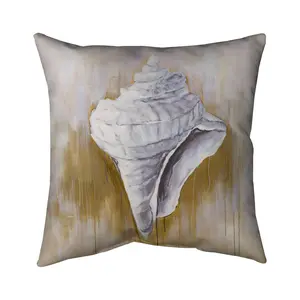 Begin Home Decor 5542-1818-CO23 18 x 18 in. Conical Shell - Beach Marine Outdoor Throw Pillow - Decor
