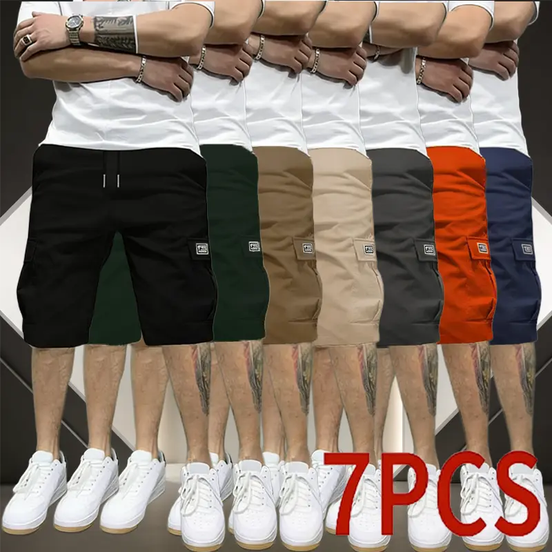 Men’s Cargo Shorts Set - Durable rip-resistant fabric, multifunctional pockets, adjustable waistband| Suitable for gym, hiking, and jobsite work - Excellent summer comfort and breathability, casual fit with a stylish men’s bottom look