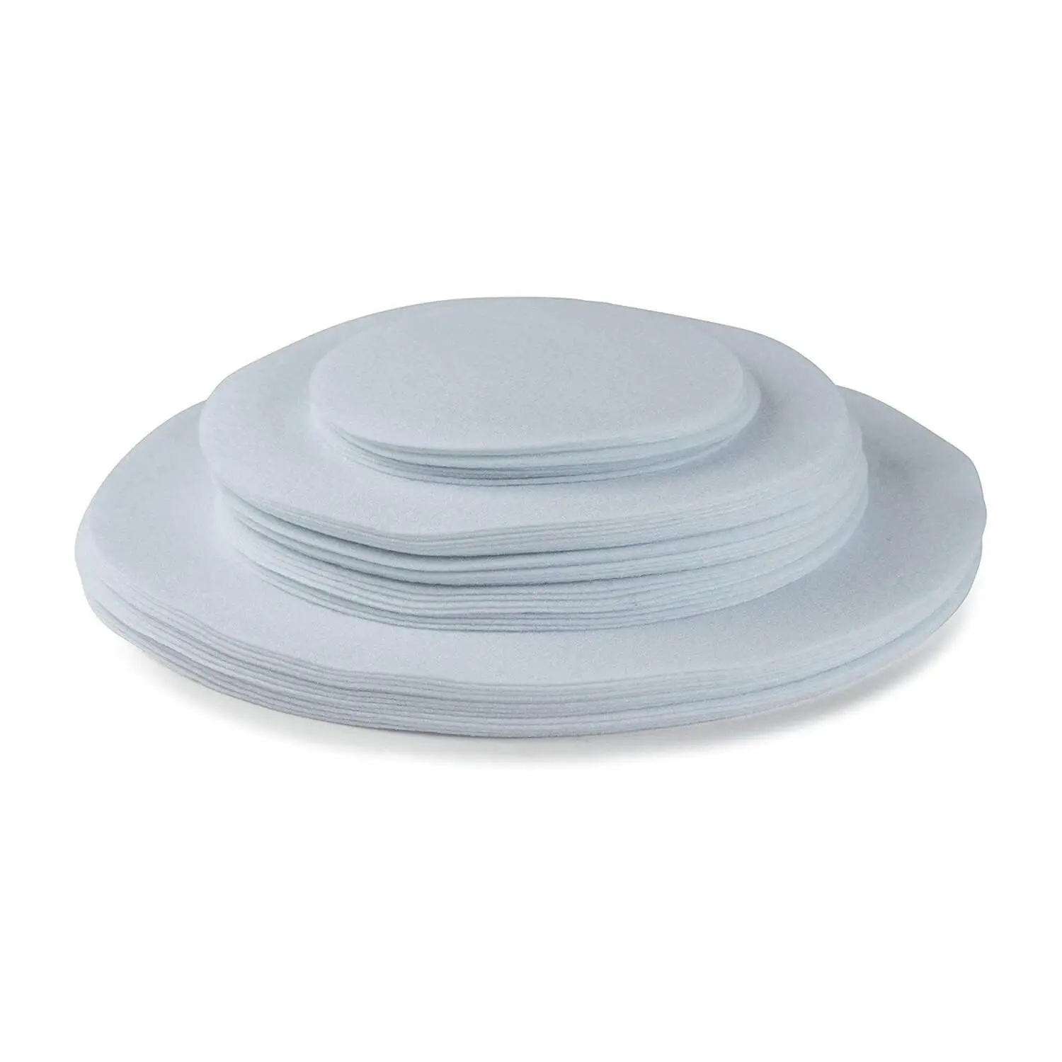 48 Pcs Felt Plate Dividers For Stacking, Dish Protectors For Storing China,Plate Separators For Storage in Cabinet,  3 Different Sizes, Round, White Set Tableware
