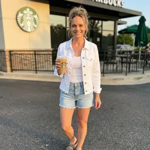 White Frayed Hem Denim Jacket
