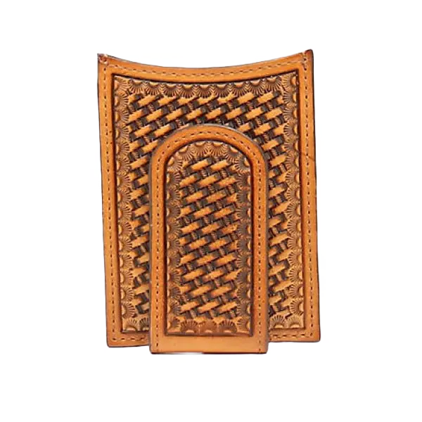 Nocona Men's Basket Weave Money Clip Wallet N5428908