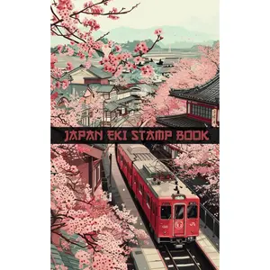 Japan Eki Stamp Book: Travel Journal for Collecting Japanese Railway Train Station Souvenir Stamps and other Unique Landmarks or Locations Write Down ... 100 Blank 5x8" Notebook Pages (Cover #3)