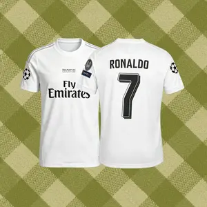 15 16 Home Kit White Soccer Jersey 7# Cristiano Ronaldo Fans Version Short Sleeve
