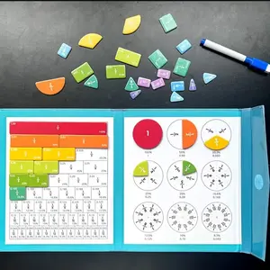 Early childhood education magnetic fractional disc three-dimensional molecular denominator cognitive addition and subtraction operation fractional toy Math Learning Tools Math Teaching Aid enlightenment