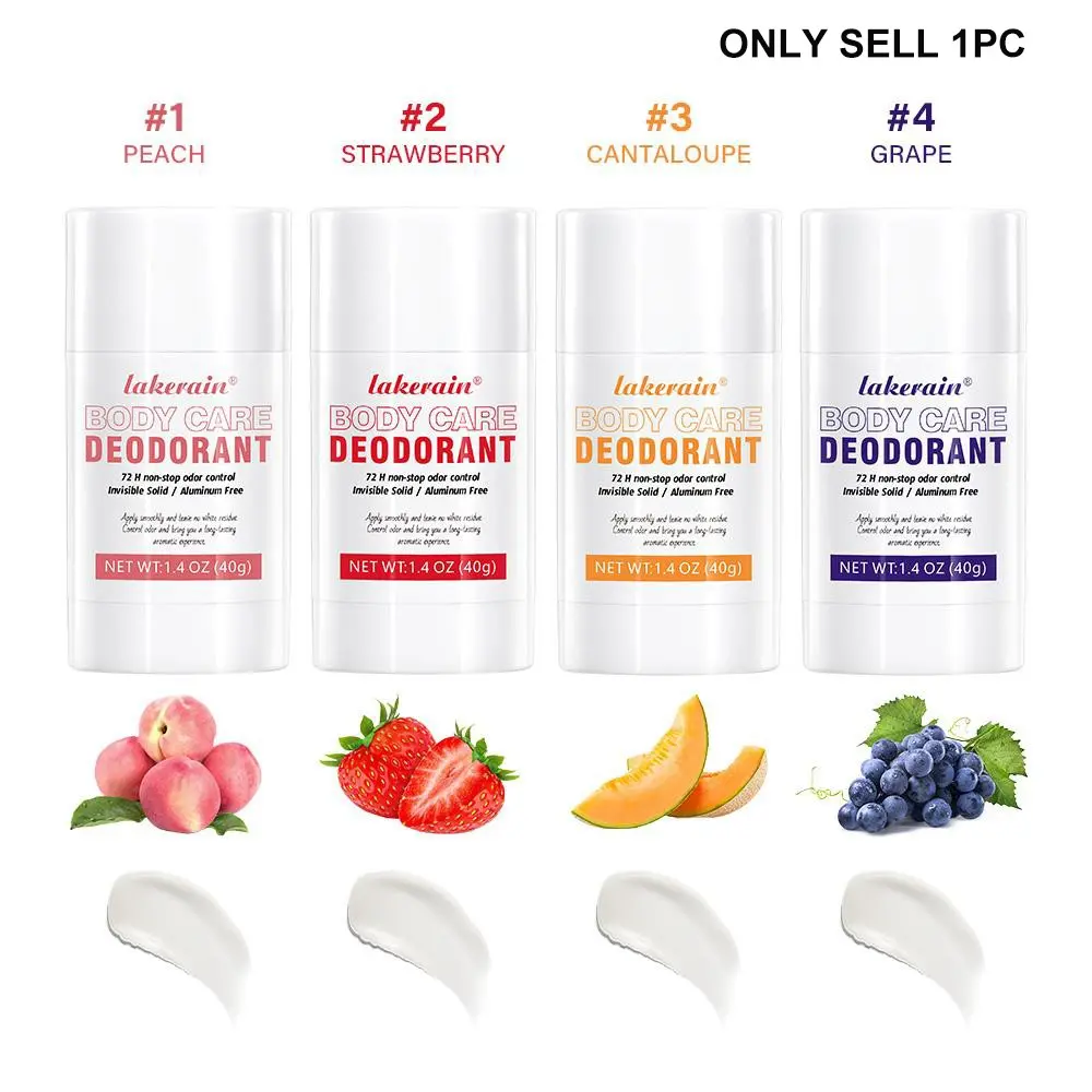 Natural Body Deodorant, Deodorant Body Care, High Performance Whole Body Deodorant, 1 Box Long-lasting Odor Control Invisible Body Deodorant Cream, Round Tube Cream, Fruity Fragrance, for Women and Girls