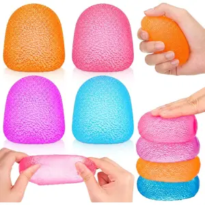 4 PCS Textured Sugar Squishy Toy, Colorful Gumdrop Fidget, Sensory Stress Relief Squeeze, Stretchy Jelly Dough Toy, Kids Party Favors, Desk Gadge