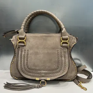 Pre-owned Chloe B. leather Crossbody Bags Chloé Motty Grey Suede Marcie Medium Bag 49401108