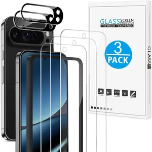 F-PCS31  3+2 Pack for Google Pixel 10 Pro XL Screen Protector 6.8 Inch 2025, 3 Tempered Glass Film and 2 Camera Lens Protector, Bubble-free, Easy Installation,(Not for Pixel 10 Pro/ 10