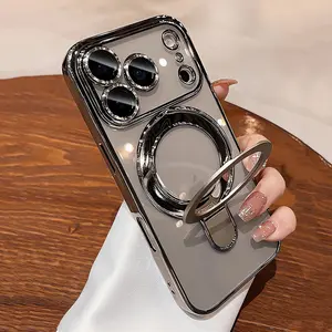 Magnetic Invisible Stand for iPhone 17 Pro Max Case Compatible with MagSafe, Military-Grade Protection, with Camera Protector, Clear Scratch-Resistant Back Cover for 17 16 15 14 13 Pro Max