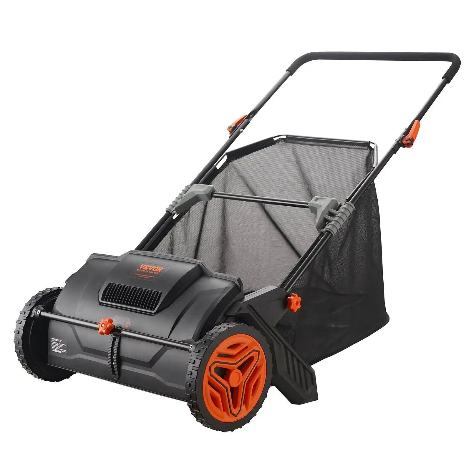 VEVOR Push Lawn Sweeper 21-Inch Leaf & Grass Collector with 3.5 cu. ft. Mesh Collection Hopper Bag, Summervibes,Summervibes, 2 Spinning Brushes & Strong Rubber Wheels VEVOR Super Brand Day