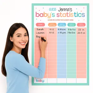 "Guess Baby's Statistics" Baby Shower Game Poster