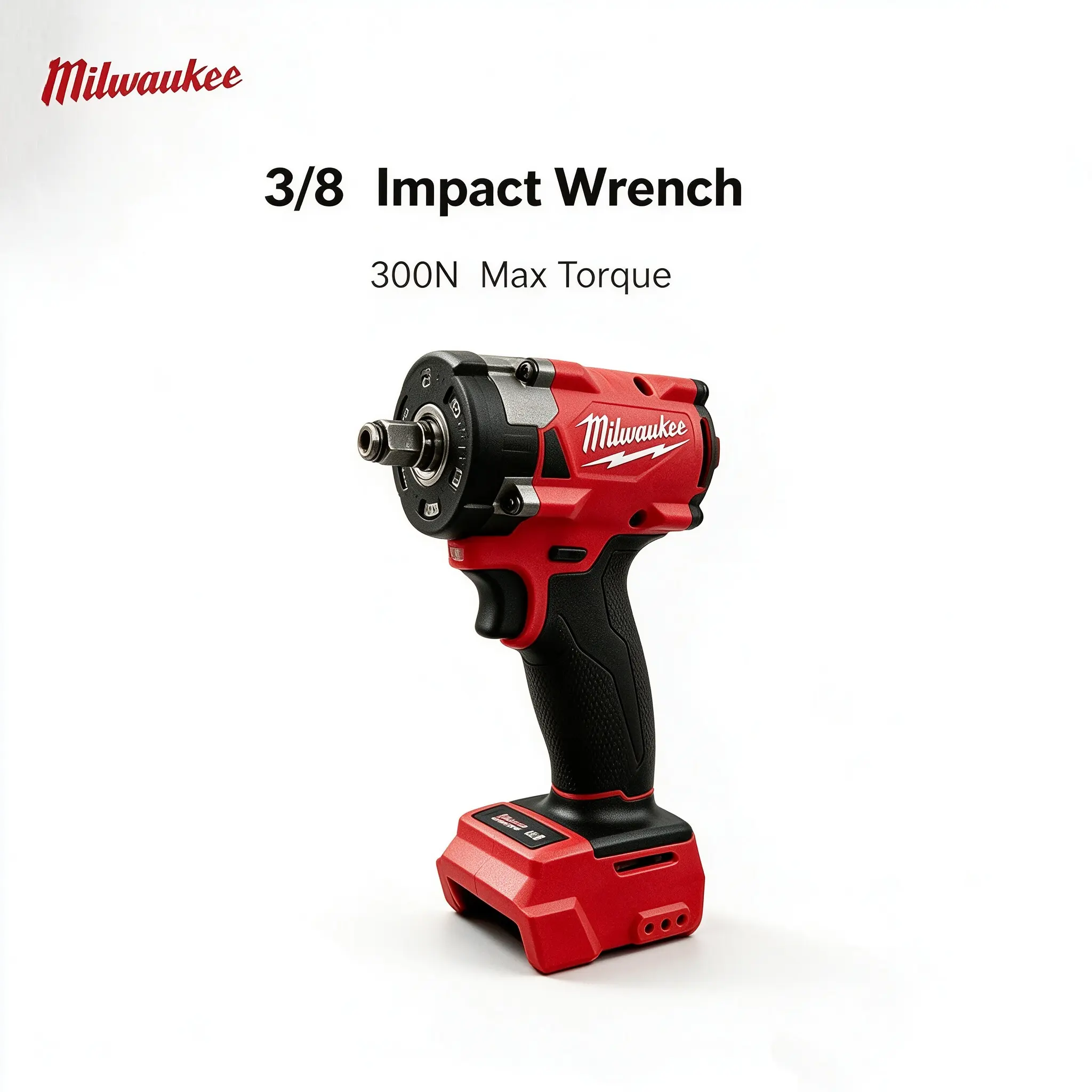 Milwaukee 3/8' M18 FUEL Brushless Cordless Impact Wrench - 300N.m Torque, 3000RPM, 3 LED Lights, Compact Power Tool for Tools & Hardware Applications variable speed trigger