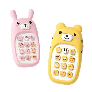Cartoon early education toy mobile phone baby educational bilingual enlightenment gnawable multi-function music simulation telephone camera rear preschool boy musical